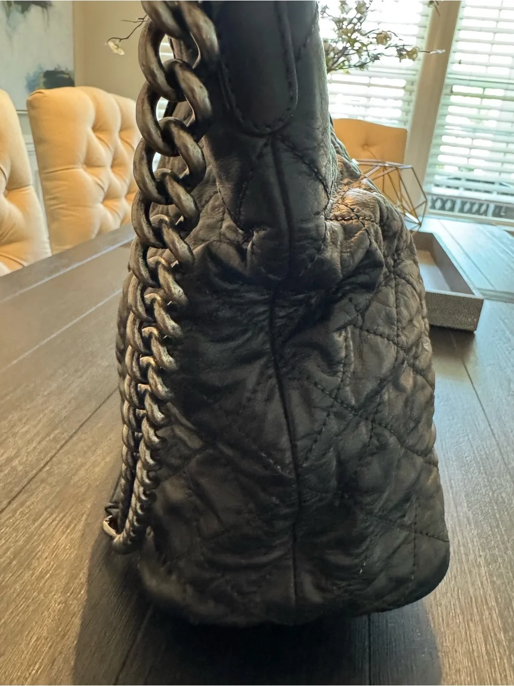 Chanel In The Mix Quilted Black Shoulder Tote with CC Turn-Lock